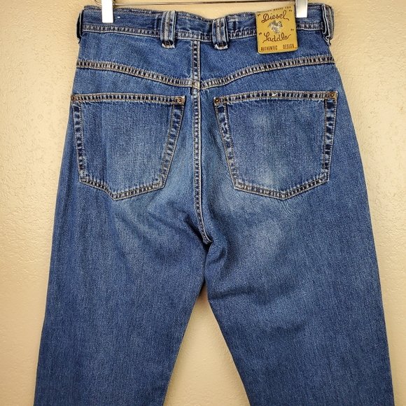 Y2K Vintage Diesel High Waist Button Fly Denim Jeans Leather Patch Big Logo 31 - Picture 8 of 10
